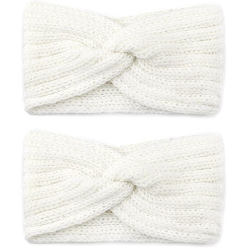 2 Pièces Bandeaux Tricot,Bandeau Femme Hiver Élastiques,Bandeau Cheveux Femme Hiver,Bandeau Polyvalent Doux,Pour Conserver La Chaleur Vêtements D'hiver(Noir)