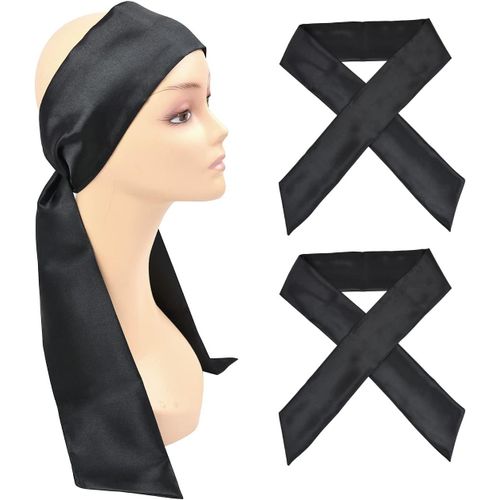 Bandeau Bord Satiné Bandeaux Mode Pour Femmes Pour Lace Front Fixe Perruque, Facial, Yoga, Sport (1 Pcs, Noir)