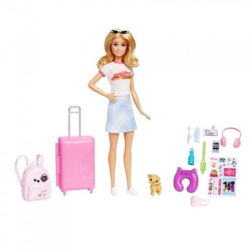 Barbie-Barbie En Voyage-Coffret Avec Chiot et Accessoires
