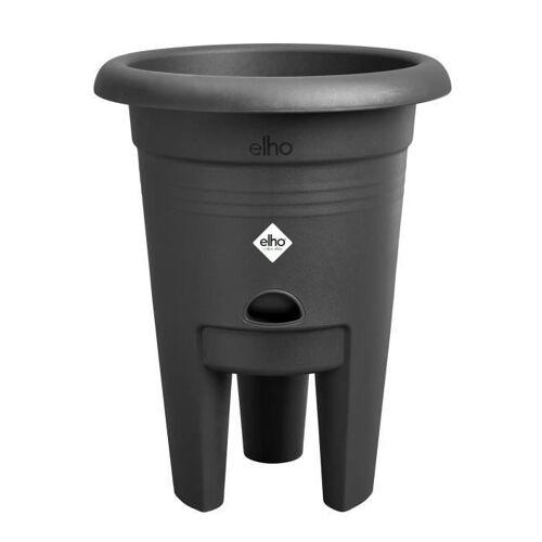 Elho Green Basics Pot A Fraises 33 - Noir - Ø 33 X H 42 Cm - Culture Et Récolteextérieur - 100% Recyclé