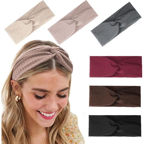 ® Lot De 6 Bandeaux Antidérapants Pour Femme - Pour Cheveux Courts, Yoga, Entraînement, Course, Sport - Élastiques - Pour Femme - Turban - Pour Filles - Couleur 2