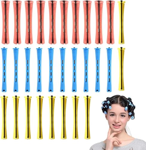 30 Pièces Bigoudis Moyens, Ensemble Complet De Bigoudis, Rouleaux À Cheveux Pour Femmes Avec Élastiques Pour Cheveux Naturels, Outil De Coiffure 