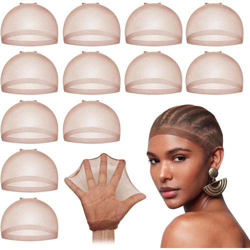Bonnets De Perruque Pour Femmes, Wig Caps Filet Cheveux Perruque, Nude 12 Pièces