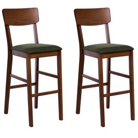 Lot De 2 Chaises De Bar Ambler Bois Marron Foncé/ Vert