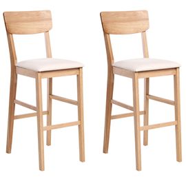 Lot De 2 Chaises De Bar Ambler Bois Marron Clair/Beige