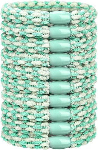 Élastiques À Cheveux Pour Femmes, Chouchous Élastiques Tressés De Couleurs Mélangées, Accessoires Capillaires Durables Et Flexibles, Pack De 10, Couleurs Multicolores (Vert)