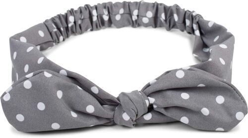 Bandeau Pour Femmes Avec Un Motif À Pois, Un Noeud Souple Et Un Cordon Élastique, Serre-Tête, Pin-Up, Rockabilly 04026036, Couleur:Bleu Foncé