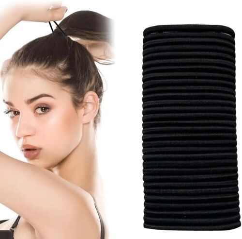Elastiques Cheveux, 30 Pièces Bandes Élastiques Pour Cheveux Sans Métal, Liens De Cheveux, Chouchous De Cheveux Pour Femme & Filles (4mm), Noir