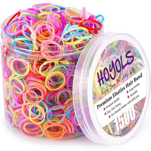 Kalanka-Hoyols Lot De 10 Mini Élastiques À Cheveux Colorés En Caoutchouc Pour Queue De Cheval Pour Fille, Ligas Para Cabello 1500 Pièces