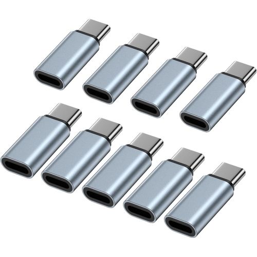 Lot De 9 Adaptateurs Lightning Vers Usb C Avec Transfert De Données Pour Iphone 16/16 Pro/15/15 Pro Max/Plus, Samsung Galaxy S25, S24, S23, S22, Ipad Pro/Air, Ne Convient Pas Pour Audio/Otg[Z784]