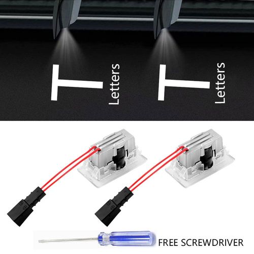 Lumières de porte pour Tesla modèle Y 2025,projecteur HD,lumières de flaque,modèle 3 Highland LED,Laser fantôme ombre,lumières de bienvenue - Type White 5th Gen 2PCS #A