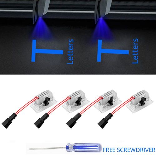 Lumières de porte pour Tesla modèle Y 2025,projecteur HD,lumières de flaque,modèle 3 Highland LED,Laser fantôme ombre,lumières de bienvenue - Type Blue 5th Gen 4PCS #A