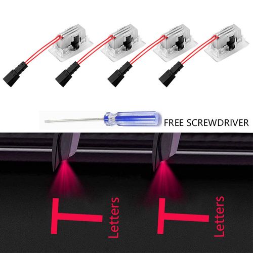 Lumières de porte pour Tesla modèle Y 2025,projecteur HD,lumières de flaque,modèle 3 Highland LED,Laser fantôme ombre,lumières de bienvenue - Type Red 5th Gen 4PCS #A