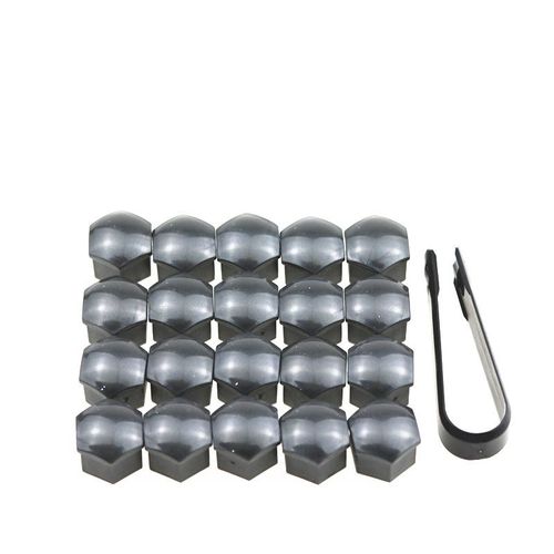 Couvercles d'écrou central de boulon de roue,17mm,20 pièces/lot,pour SKODA Octavia A5 A7 1 Rapid Fabia Yeti Superb,accessoires - Type GRIS