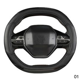 Housse De Volant De Voiture En Cuir Microfibre À Motifs, En Fiber De Carbone, Pour Peugeot 3008 4008 5008