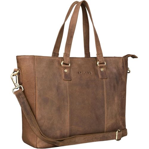 Senior-'Emmeline' Sac Cabas Professionnel Cuir Grand Sac À Bandoulière Vintage Pour Femmes Grand Sac À Main Vintage Élégant Pour Ordinateur 13,3 Pouces[L3409]