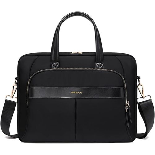 Senior-Sac Cabas Femmes Sacoche Ordinateur Femme Mallette Cartable Sac À Bandoulière Sac De Cours Sacs À Main Portés Épaule Femme Pour Collège Cours Travail Affaires Voyage Noir M[L3126]