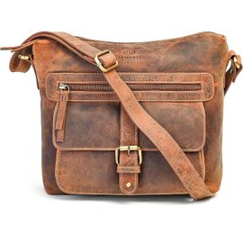 Senior-Sac Lina Bv En Cuir De Vachette Véritable Pour Femme, Petit Taille À Bandoulière, Besace Porté Épaule, De Loisirs, De Soirée, Crossbody, (Brun Vintage).[L3598]