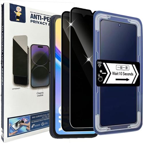 SJZG-Verre Trempé Anti-Espion Pour Samsung Galaxy A15 5G/ 4G Protection Écran, [2 Pièces] Privacy Film De Vitre Protection Pour Samsung A15 Avec Kit D'Alignement Automatique, 9H Couverture Complète