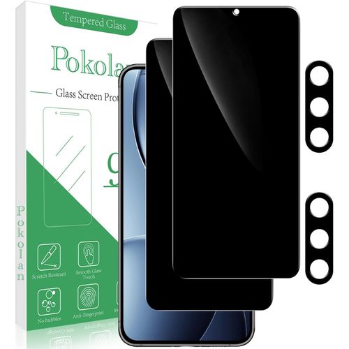 Lot De 2 +2 Verre Trempé Anti Espion Pour Samsung Galaxy S25 Plus Et Caméra Arrière Protecteur, Film Protection Écran Confidentialité Anti-Empreinte, Dureté 9H, Hd Vitre Protecteur