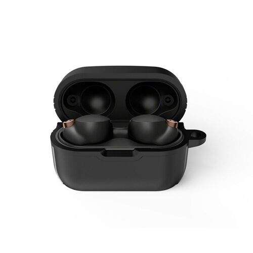 Étui de protection en TPU compatible avec les écouteurs Bluetooth sans fil Sony WF-1000XM4 - Anti-chute, anti-poussière Le noir
