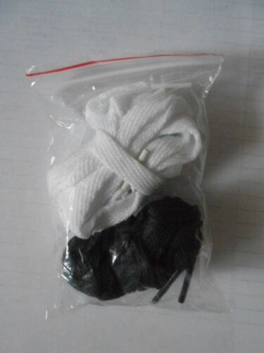 Lacets Plats 1.20x0.8 Cm -  2 Paires Noir Et Blanc