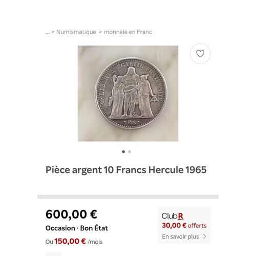 Pièce De 10 Francs Hercule 1965