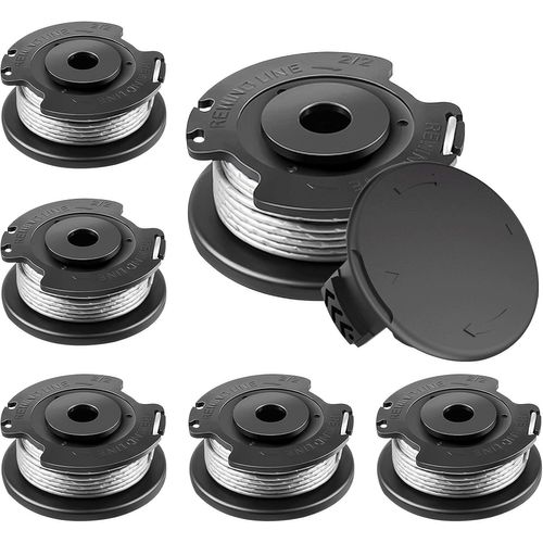 Bobine de fil de rechange pour coupe-bordure,compatible avec Bosch F016800569 (6 bobines de fil,1 couvercle de débroussailleuse)