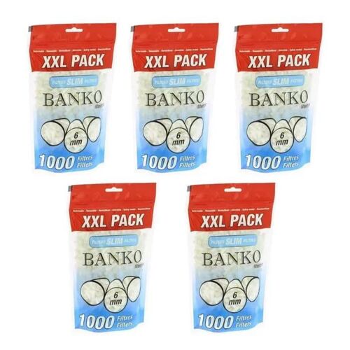 Lot de 5 sachets de filtres Slim - Pack Xxl - 1000 Filtres - Banko