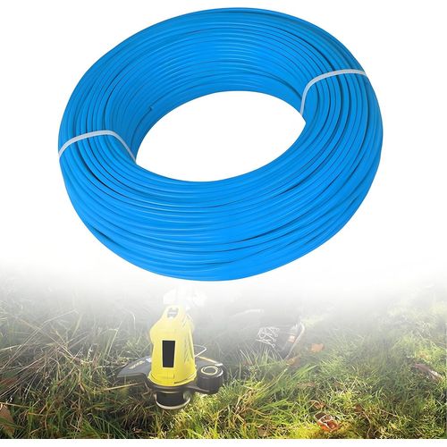 Fil de coupe-1,6 mm x 100 m-En nylon-Pour débroussailleuse-Accessoire pour débroussailleuse-Bleu