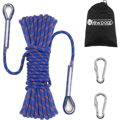 14kn Corde D'escalade Statique 8mm (5/16 Po) Cordon Accessoire Équipement 10m,20m,30m,50m Corde D'évacuation Avec 2 Mousquetons Pour Équipement D'escalade Sur Glace Sauvetage Incendie.[Q262]