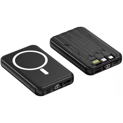 Power Bank 10000mah Avec Charge Magnétique Sans Fil, Affichage Led & Câbles Intégrés - Compatible Avec Iphone, Galaxy, Huawei Et Plus - Chargeur Portable Avec Charge Rapide (Noir)[Z1372]