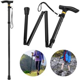 Canne Pliante En 4 Et Réglable Canne Pliante Légère En Aluminium En Métal Canapé Non Glissant Unisexe Pour La Randonnée Trekking Voyage.[Q148]