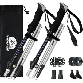 Bâtons De Marche Pliables-Lot De 2 Bâtons De Randonnée Télescopiques Pour Hommes Et Femmes,Bâtons Légers En Aluminium,Bâtons De Marche Nordique Réglables Pour Randonnée.[Q179]