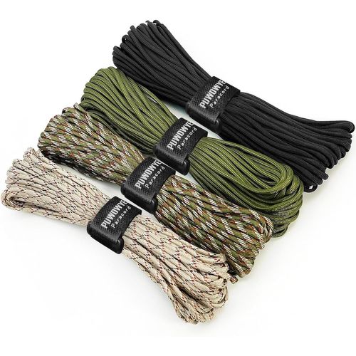 Paracord 4 Mm,4 Pieces 33ft Type Iii 7 Core Strands 100% Nylon Paracord,With Load Capacity Up To 250 Kg,Ideal For Camping And Outdoor Survival,132 Ft.[A81]