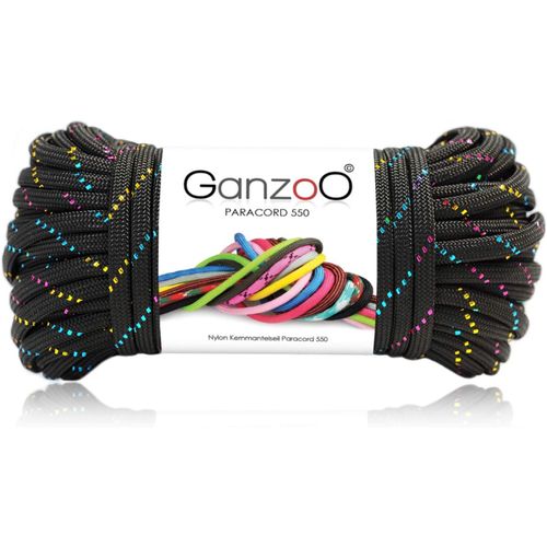 Glitter Rope For Bracelet,Leash,Necklace,Nylon / Polyester Rope With 7 Strands Of 30 M,Thickness 4 Mm|Versatile Rope|Parachute Cord|Colour: Black