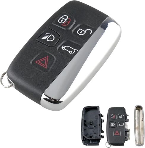Coque De Clé Rechange Télécommande De 5 Boutons, Boitier Clef Télécommande Etui Pour Land R0ver Discovery 4 Freelander Range R0ver Sport Evoque Coque Clef Telecommande Pour Jaguar Xe Xfl