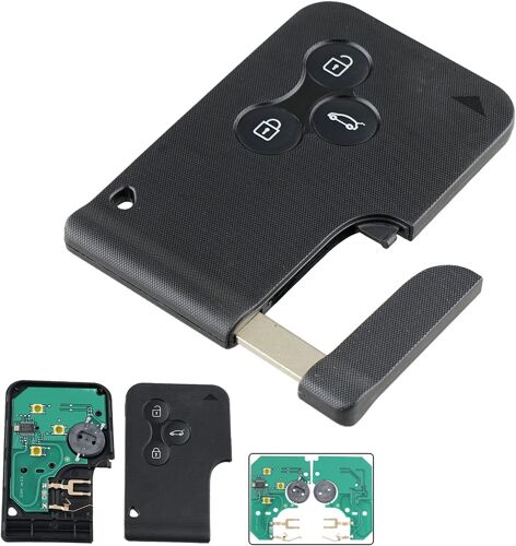 Coque Clé Pour Ren-Ault - Clé De Voiture Télécommande 3 Boutons Pour Ren-Ault Megane 2 Scenic 2 Clio 3 Électronique À Programmer Carte Vierge 433 Mhz Avec Transpondeur Id46 Pcf7947