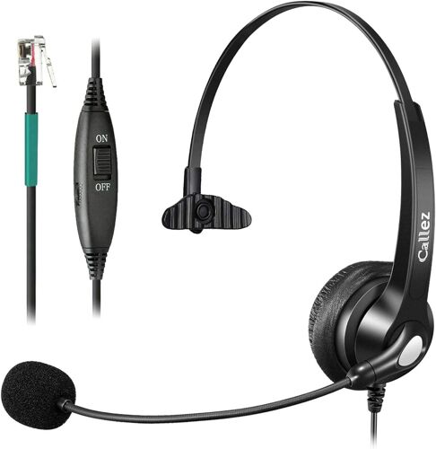 Casque Téléphone Fixe Rj9 Avec Micro Anti-Bruit, Oreillette Filaire Pour Aastra 6757I Fanvil X7C Polycom Vvx411 Alcatel Temporis 580 Gigaset Da710 Plantronics Avaya Mivoice Bureau Centre D'Appel