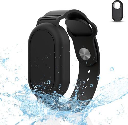 Bracelet Pour Samsung Galaxy Smarttag 2, Support De Bracelet En Silicone Étanche, Conception De Couverture Complète, Compatible Avec Samsung Smart Tag 2, Pour Enfants, Personnes Âgées (Noir)