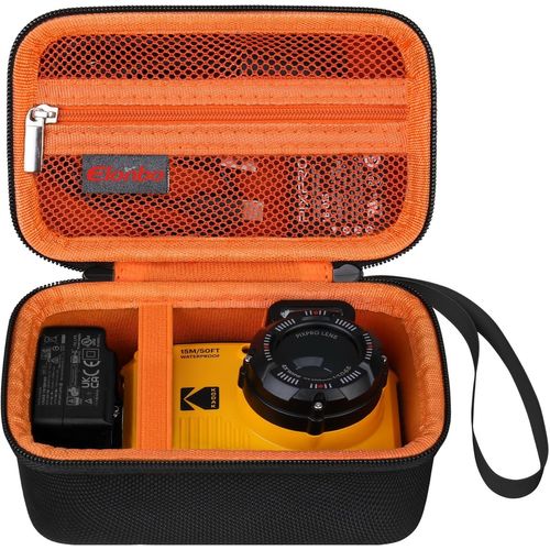 pixpro wpz2 Rugged Waterproof Digital Camera Case,Shockproof WiFi 4K Video Digital Camera Storage Case Black+Orange