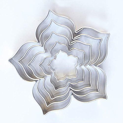 Jexnovashop-Set De 5 Emporte-Pièces En Acier Inoxydable Forme Fleur De Lys 15/25/35/45/55 Mm