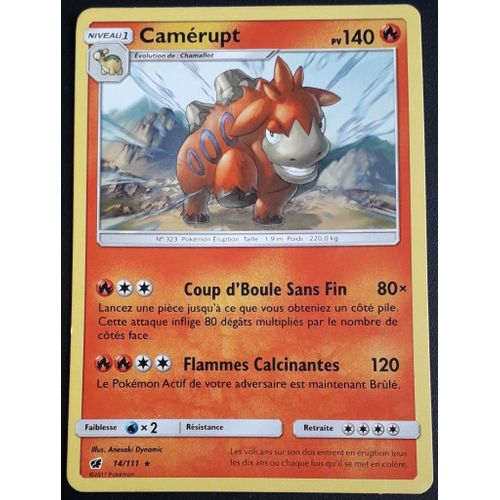 Carte Pokémon Camérupt 14/111 - Invasion Carmin Soleil Et Lune (Vf)
