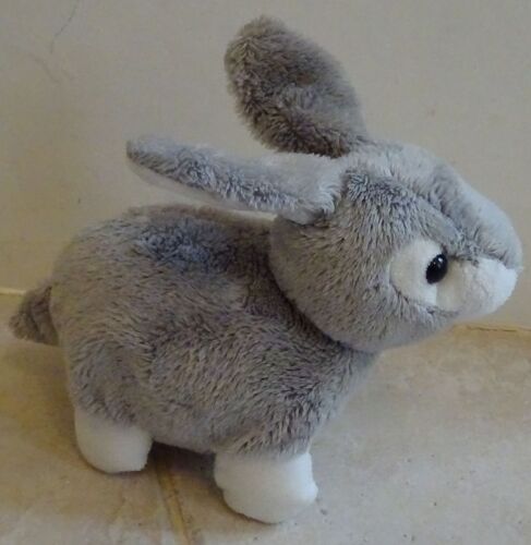 Doudou Petit Lapin Gris Blanc Nicotoy