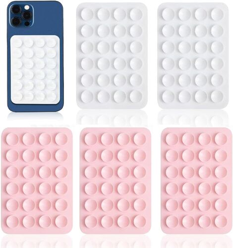 Lot de 5 ventouses adhésives pour téléphone portable, coque de téléphone portable, ventouse durable pour téléphone portable (bleu blanc)