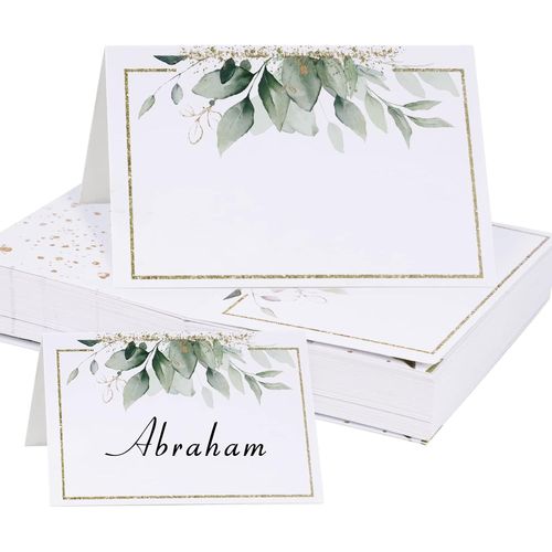 Lot de 50 Marque Place Mariage 5,5x8,5CM Porte Nom Table Baptême Cartons Placement Cartes de Nom Anniversaire pour Table Réceptions Fêtes Evénements Célébrations