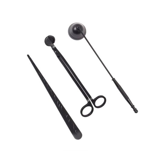 Ensemble d'accessoires pour bougies 3 en 1 Coupe-mèche / Éteignoir / Dipper Le noir