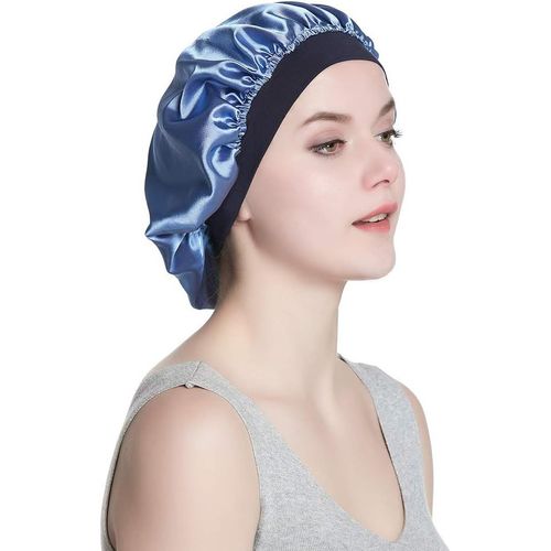 Femmes Capuchon De Couchage Elegant Bonnet En Satin Soyeux À Double Couche.[Q146]