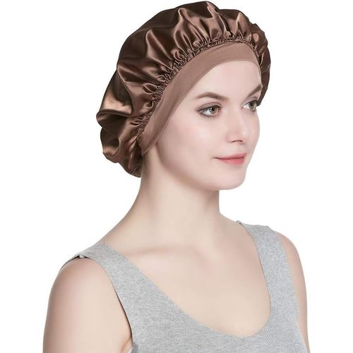 Femmes Capuchon De Couchage Elegant Bonnet En Satin Soyeux À Double Couche.[Q152]