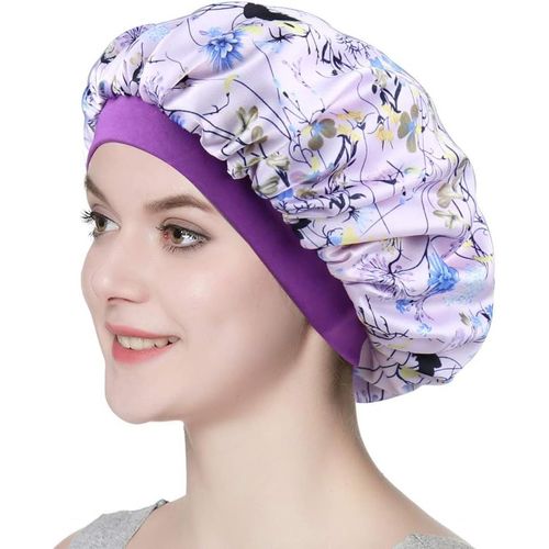 Femmes Capuchon De Couchage Elegant Bonnet En Satin Soyeux À Double Couche.[Q159]